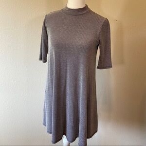 Geo Shape Design Mock Neck Dress